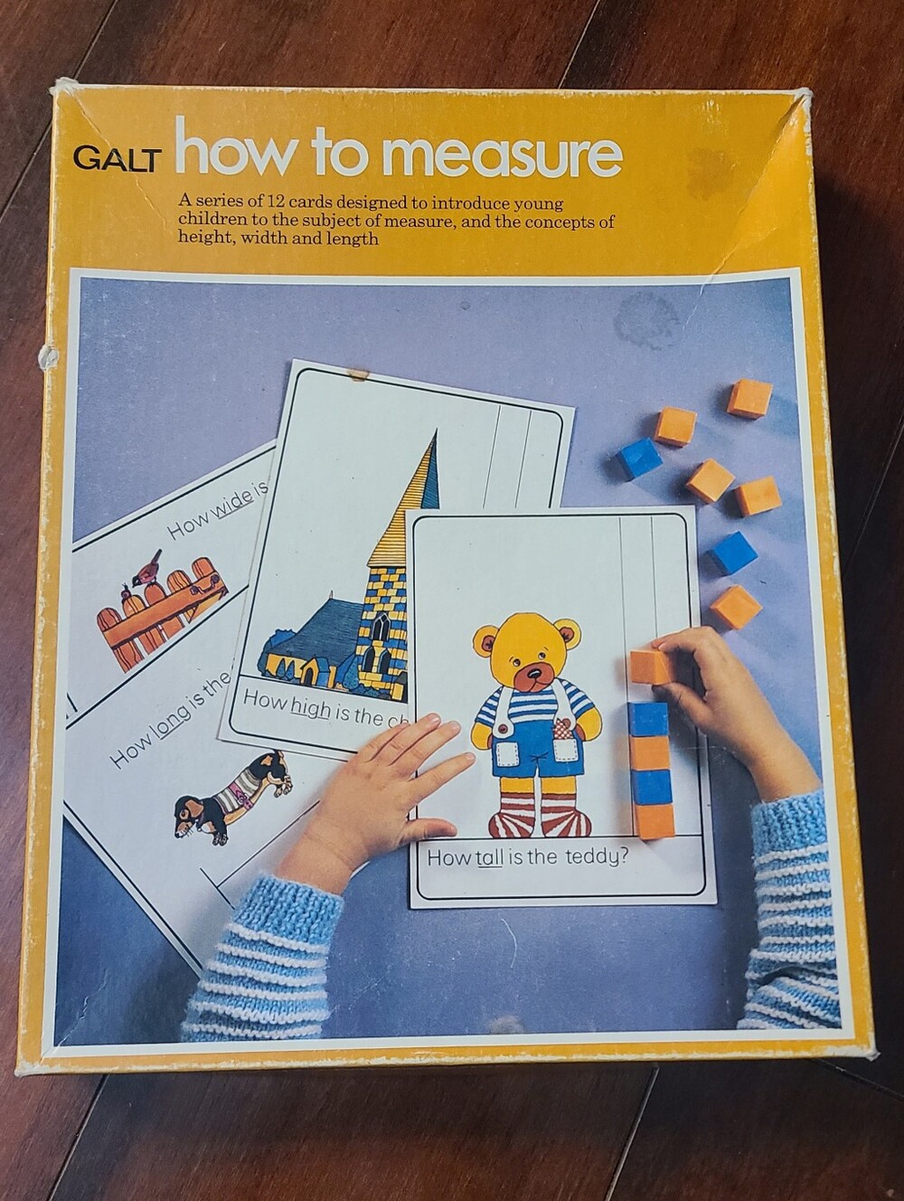 Vintage 1979 Galt How to Measure Game - 12 Cards & 38 Blocks (Missing 2)